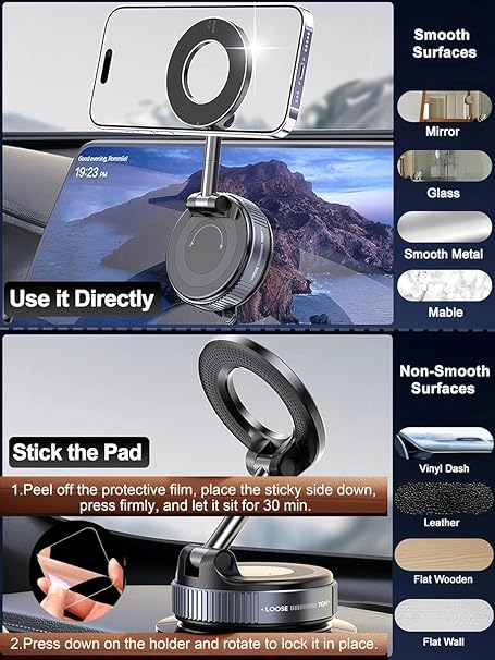360° Vacuum Magnetic Phone Holder